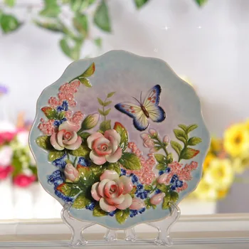 3D Champagne Rose Porcelain Decorative Wall Plate 1