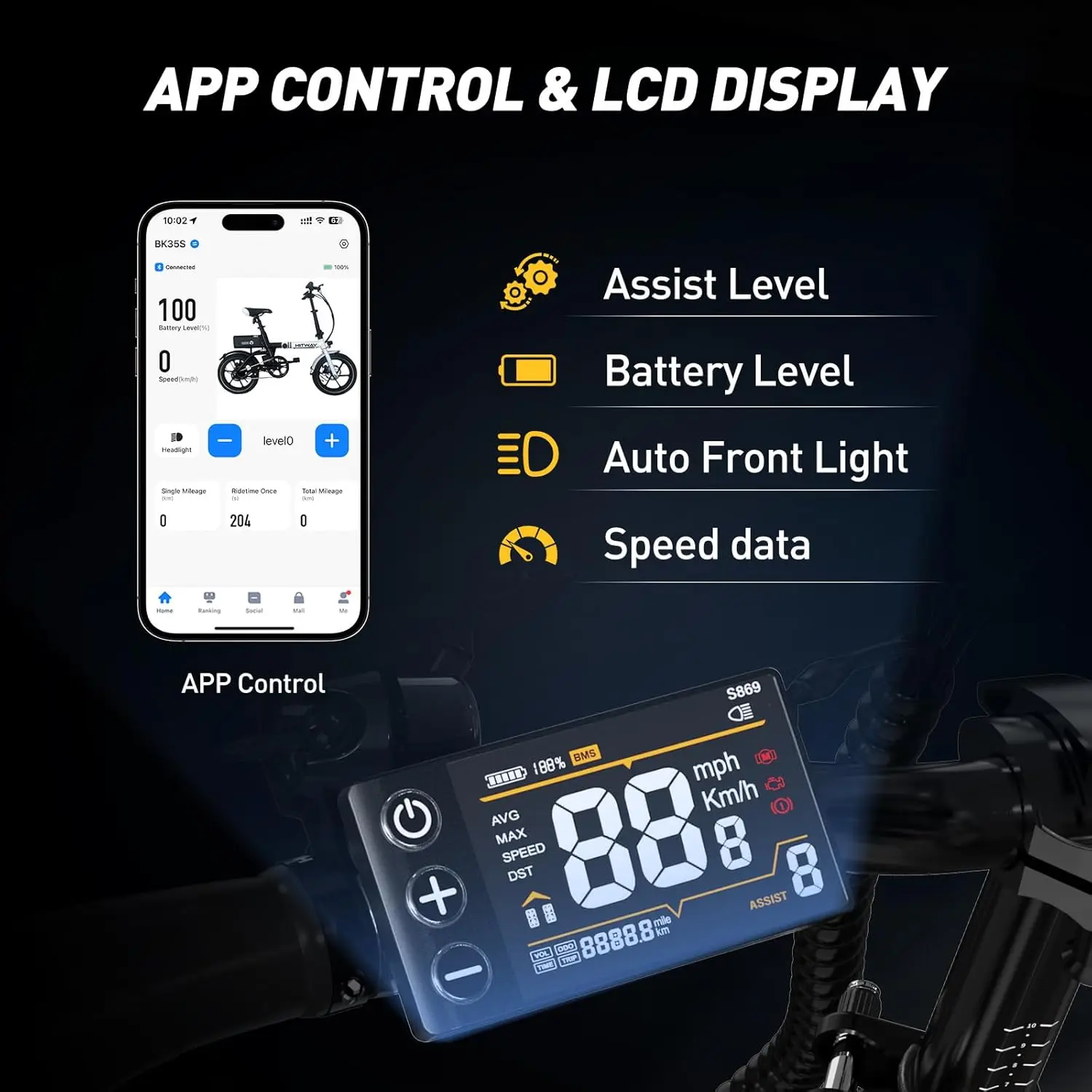 HITWAY BK 35S Elektrofahrrad, 16-Zoll-E-Radsport 250 W City-E-Bike, maximale Reichweite 25–60 km, Damen und Herren 6