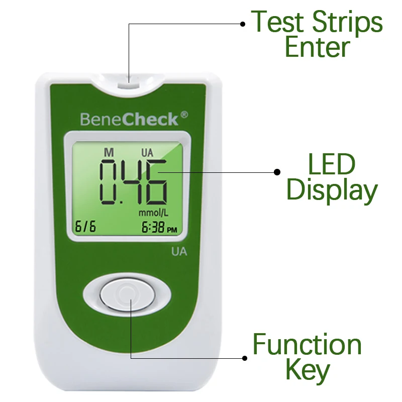 Benecheck Uric Acid Automatic Meter/25pcs Test Strips(No Meter) /1 Set 25 Strips/1 Set 10 Strips