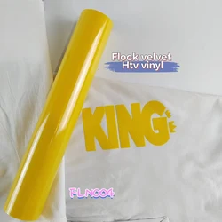 Luxurious Velvet Flock Heat Transfer Vinyl for Crafting and DIY Projects (Yellow)