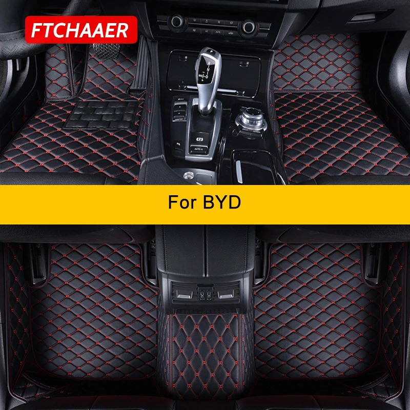 

FTCHAAER Custom Car Floor Mats For BYD Atto 3 Dolphin Seal F0 F3 F6 E6 G3 G6 S6 Song Qin Auto Carpets Foot Coche Accessorie