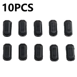 Ferrite Core Noise Suppressor Filter Ring Cable Clamps, 10 - Pack - Black