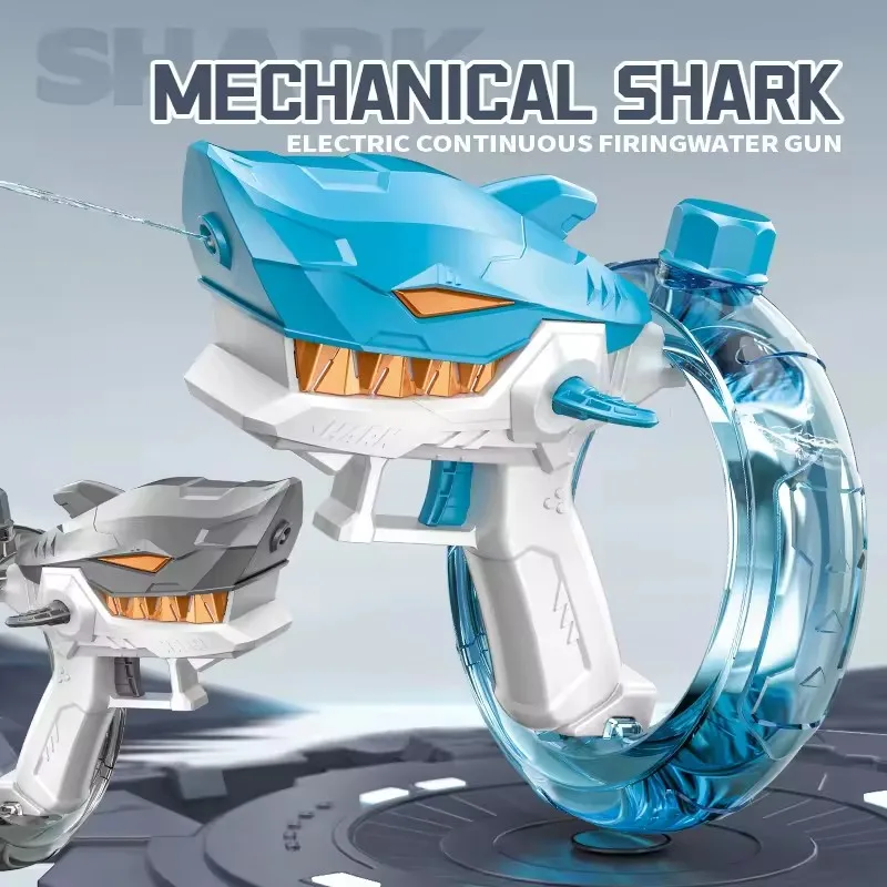 Summer Water Gaming Toy Automatic Continuous Fire Watergun Shark Electric Water Gun Large Capacity Spray Gun,water guns,water toy launcher