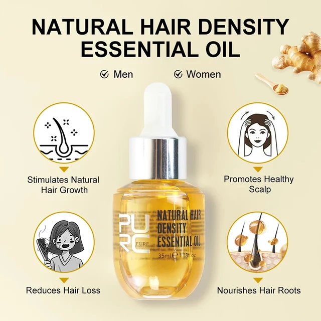 PURC Ginger Hair Growth Oil Fast Hair Loss Treatment Smoothing Repair Damaged Hair Growth Products for Men Women Hair Care 2