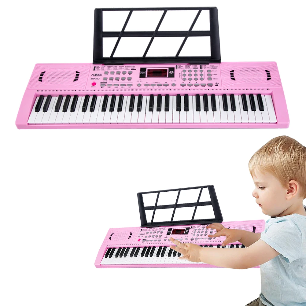 61 Keys Digital Portable Synthesizer Keyboards W/ Keyboard Stand Portable Music Keyboard for Beginners Children Students