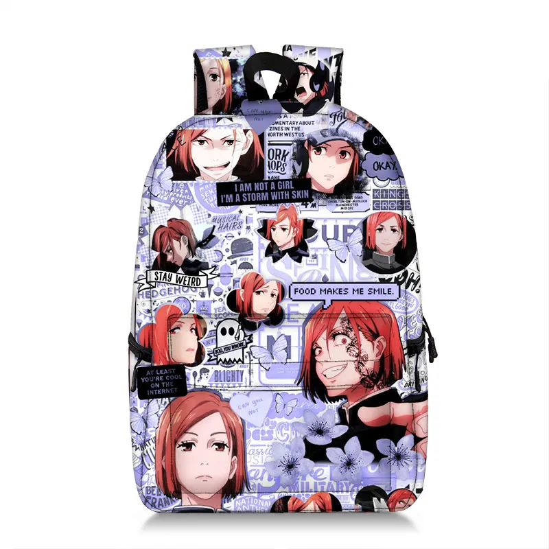 Manga Collage Backpack for Girls Boys Travel Rucksack Satoru Gojo Jujutsu Kaisen Itadori Megumi Anime Backpacks for Teenage fashionable travel backpacks Stylish Backpacks