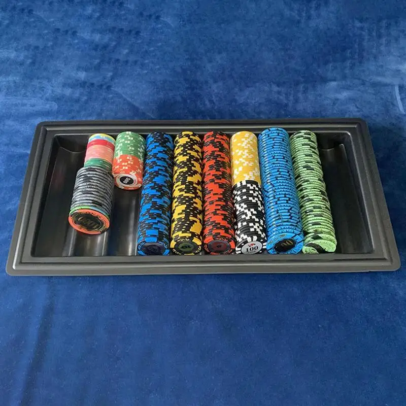 Poker Chips Chip Tray Poker Chip Holder Casino Poker Table Holder Dealer Table Chips Storage Tray for 39/40/43/45mm Chips