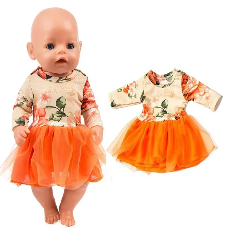 43cm Baby New Born Doll Dress Hat for 18" Girl Doll Clothes Accessories Toys Skirt