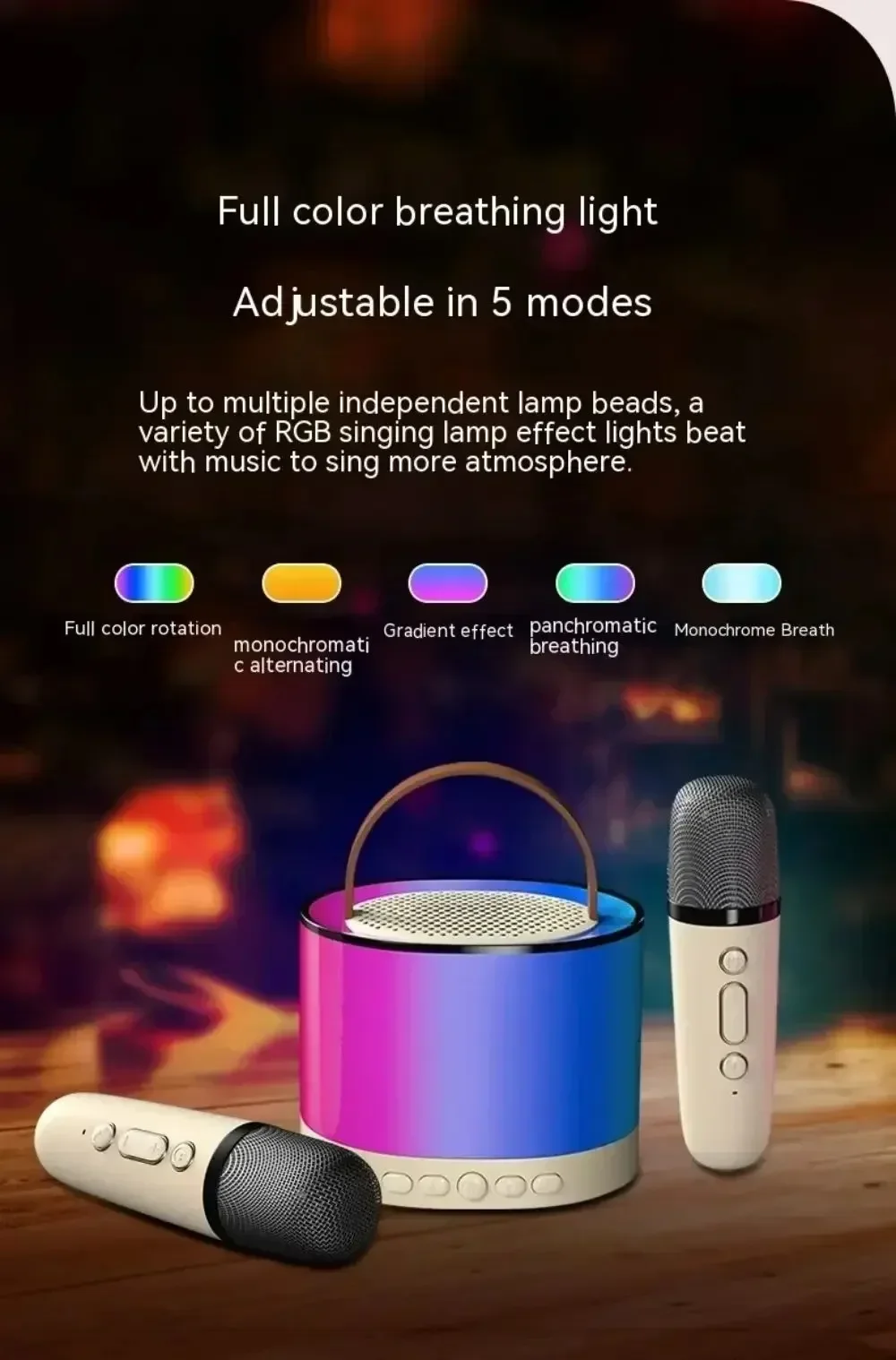 K52 Wireless Bluetooth Speaker Karaoke Machine With 2 Microphone Portable Multif