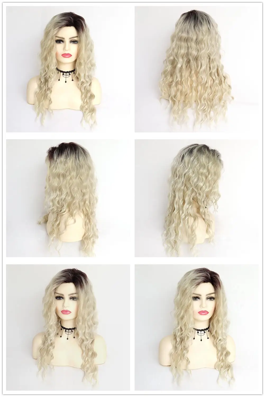 GNIMEGIL Synthetic Long Curly Wigs for Women Ombre Blonde Wig with Bangs Costume Wig for Girls Sexy Blond Wigs with Dark Roots GNIMEGIL Synthetic Long Curly Wigs for Women Ombre Blonde Wig with Bangs Costume Wig for Girls Sexy Blond Wigs with Dark Roots