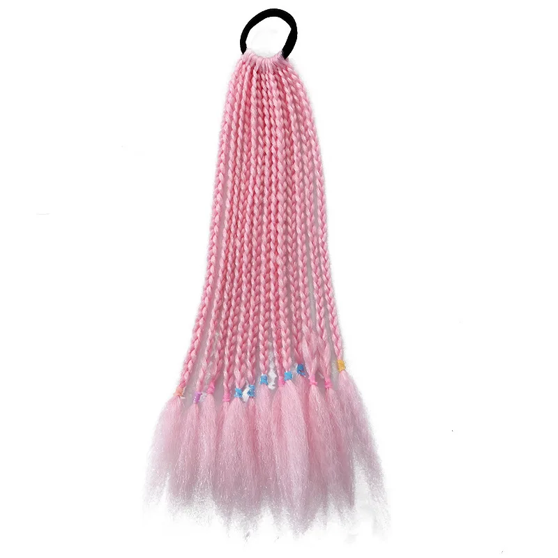 1 PCS Neue Mädchen Schmutzige Zöpfe Bunte Twist Tie Perücken Pferdeschwanz Stirnbänder Gummibänder Prinzessin Kopfbedeckungen Kinder Haar Zubehör – Detail 12