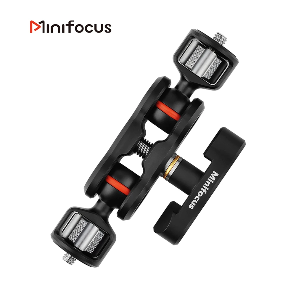 Double Ball Head Magic Arm 360 Ballheads with 1/4'' Screw for Sony Canon Nikon Camera Monitor Light Microphone Gimbal Cage Mount