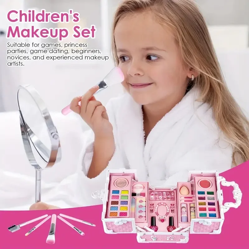 Children's makeup makeup set Treasure box Hand box nail polish washable toys for girls