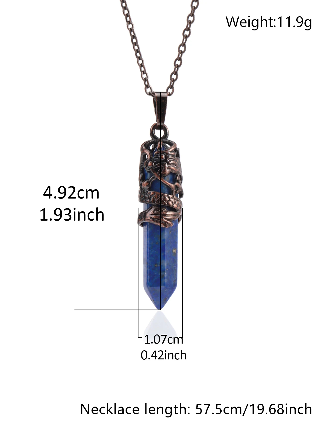 mens quartz necklace pendant