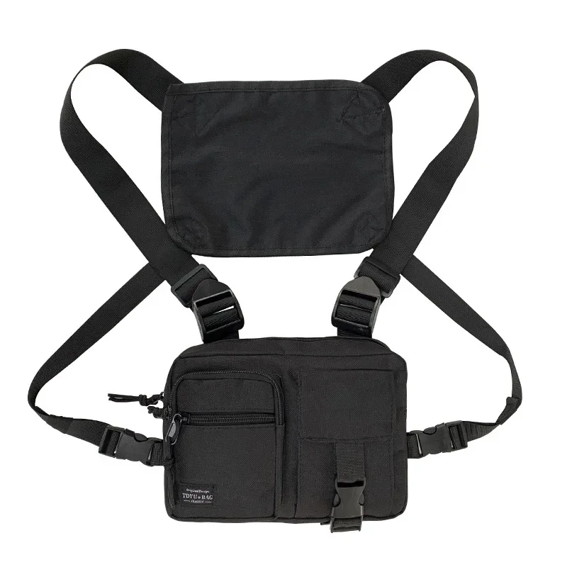 thumbnail image 1 of Chaleco táctico para hombre, bolsa de calle, estilo hip hop, estilo urbano, para el pecho, con solapa, para motocicleta, con bolsillos deportivos para niños, XA396C, 1 of 5
