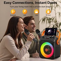T35 High Power Karaoke Bluetooth Speaker Music Rhythm Light 360 Degree Stereo Surround Wireless Subwoofer with Dual Microphone - Image 4