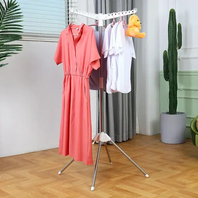 Tripod Clothes Drying Rack Portable Space Saving HeightAdjustable