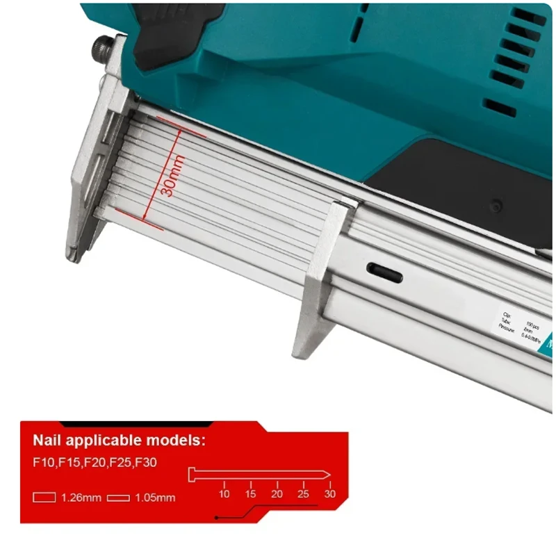 Cordless Electric Nail Gun for Straight/N-shape Nails Pure Copper Motor Woodworking Universal Nailing Machine For Makita Battery 4