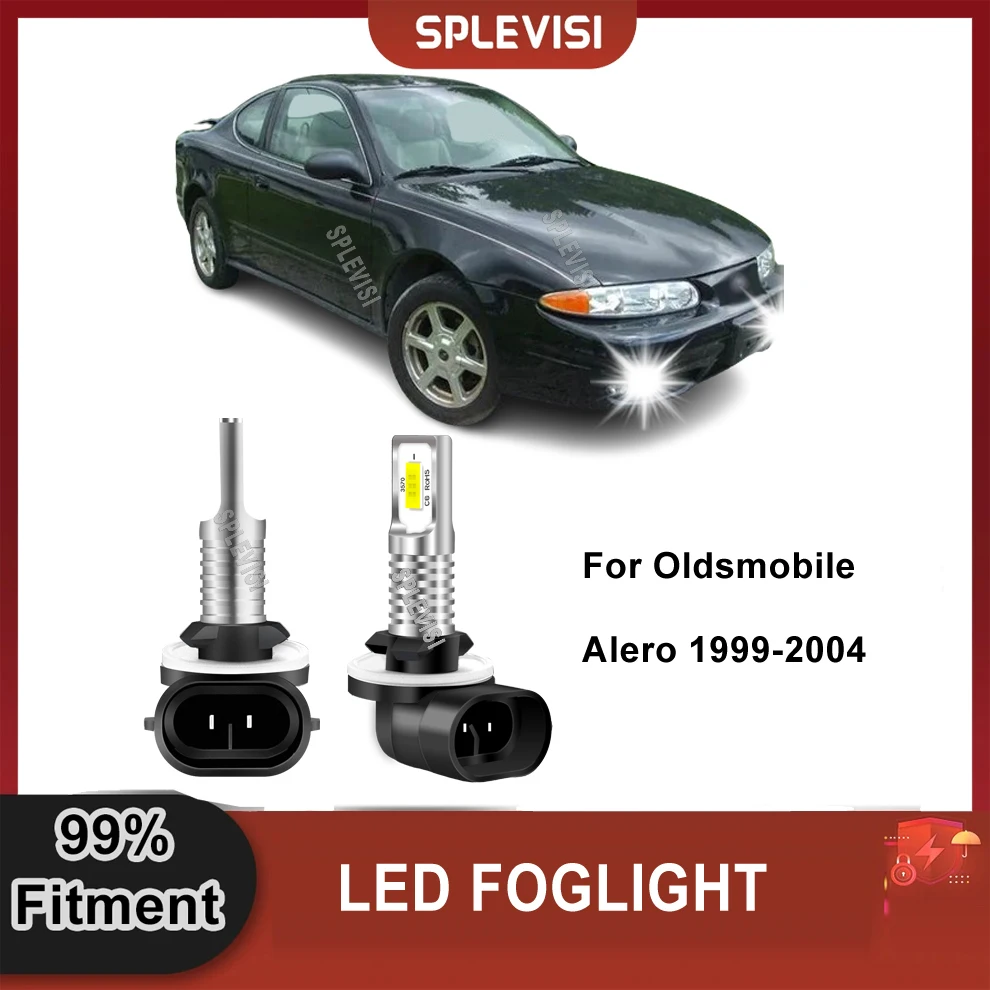 2x  Car LED Fog Light Foglight Bulbs 6000K White Conversion Light For Oldsmobile Alero 1999-2004 Aurora 1995-2003