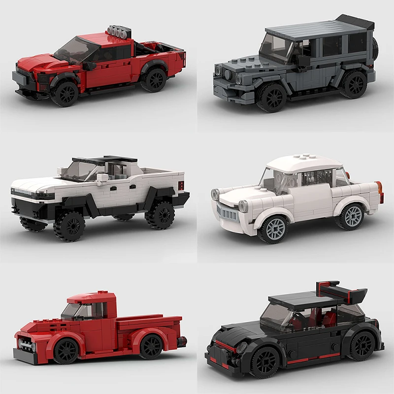 MOC 오프로드 자동차 빌딩 블록 픽업 트럭 브릭, 크로스 컨트리 지프 SUV 험비 스피드 레이스 시티 오버랜드 기술 차량