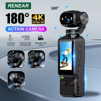 Portable HD 4K Action Camera Manual 90 180 Degree Rotation For YouTube Vlog Video Recording Record Life Handheld Action Camera 1