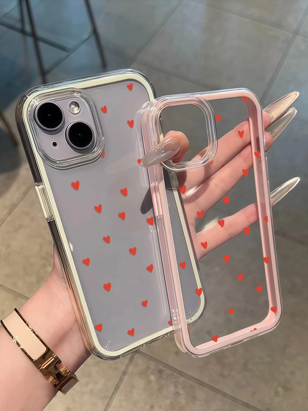 Red Love Heart Phone Case Cover