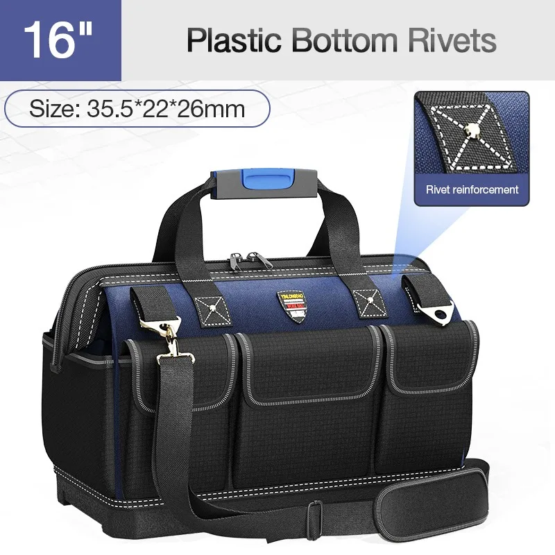 Tool Bag Thickened Fabric Electrician Bag 1680D Oxford Waterproof Wear-Resistant Strong Anti-Fall Storage Toolkit metal tool chest Tool Storage Items