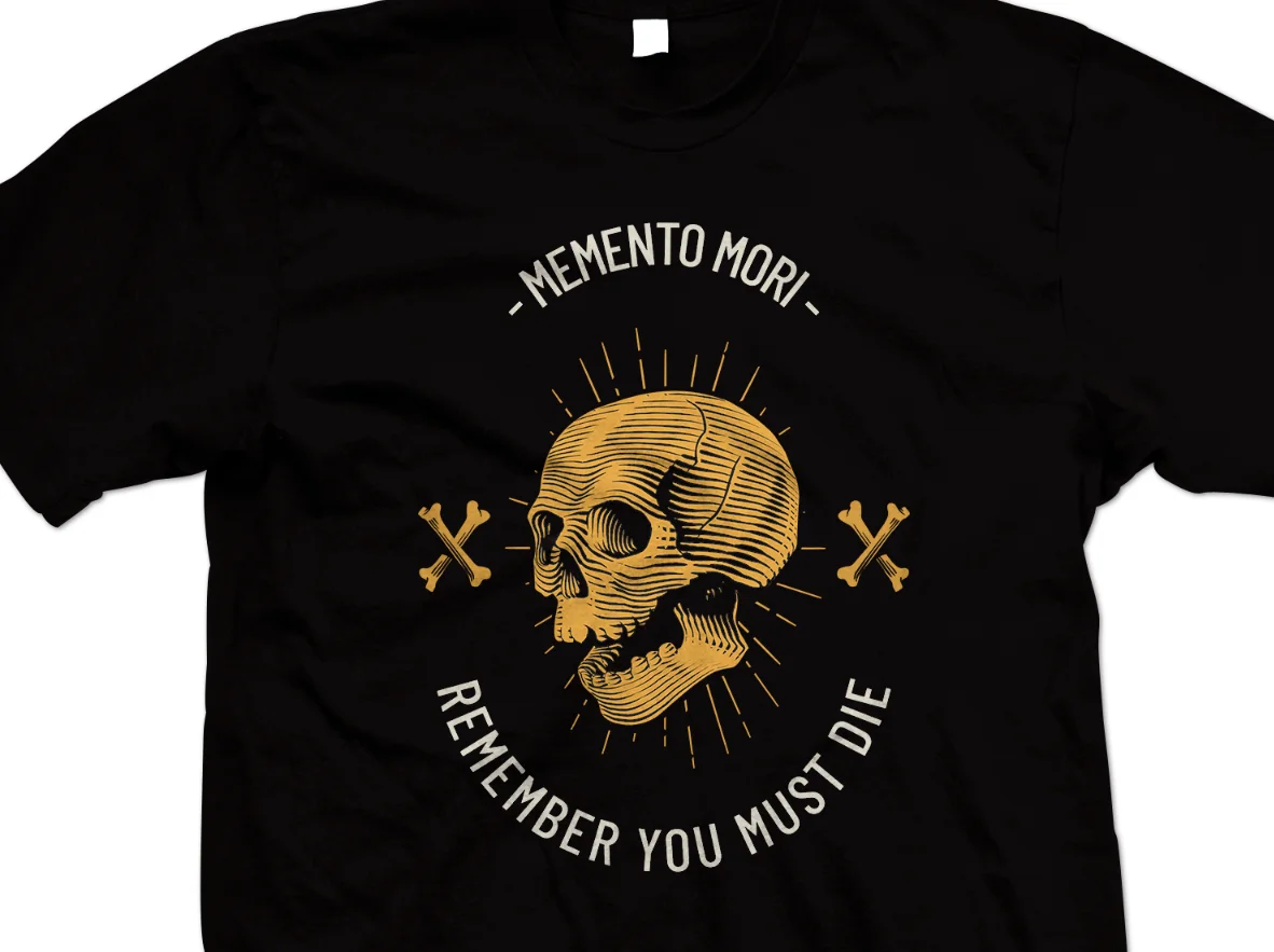 Memento Mori T-Shirt - Skull And Crossbones T Shirt-Stomishy Philophy