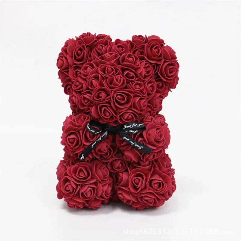 Artificial Flowers 1pc 25cm Foam Bear Rose Bear Romantic Gifts For Valentines Day Mothers Day Anniversary Wedding