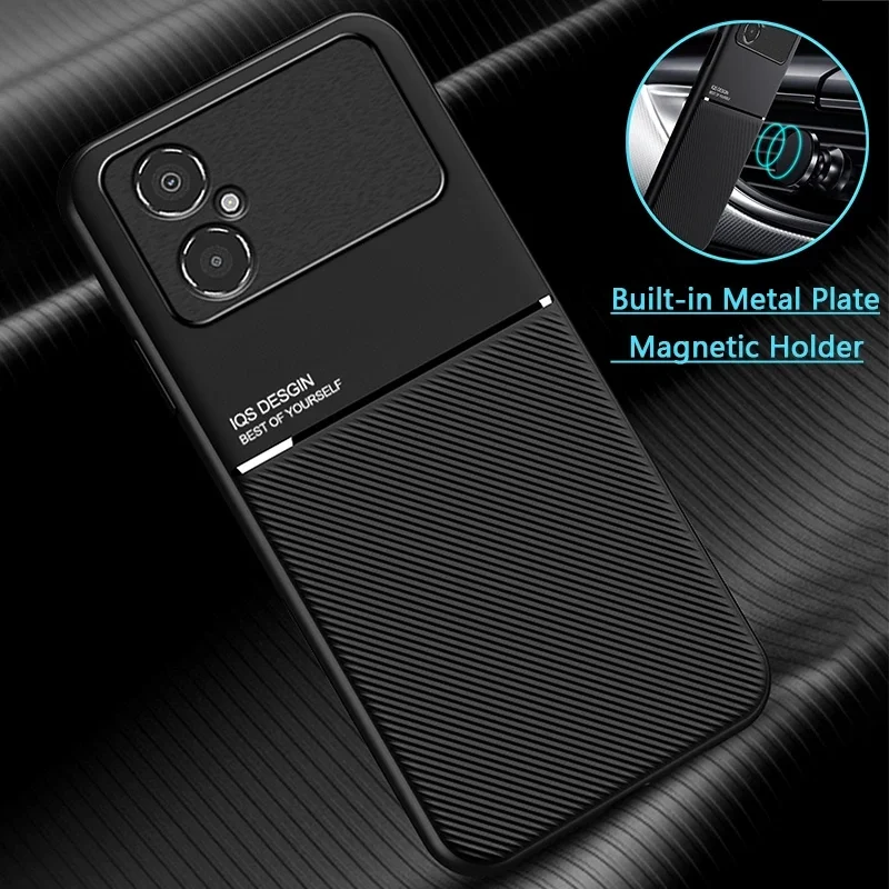 

Чехол для Xiaomi Poco M4 5G, кожаная текстура с магнитным держателем, чехол для телефона Poco Poko Pocco Little M4 M 4 6,58 дюйма, задняя крышка