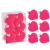 12pcs 5CM Valentine's Day Hanging Heart Ornaments Heart Shaped Tree Baubles Valentine Velvet Ball Ornaments 6
