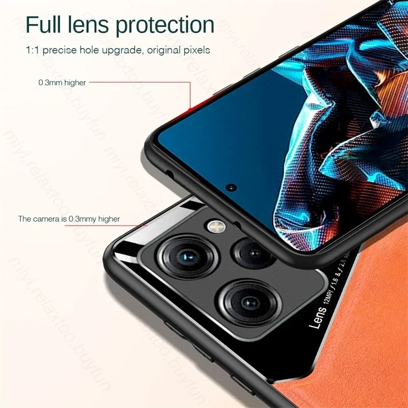 Leather Shockproof Back Cover with Car Magnetic Feature for Xiaomi Poco X5 Pro 5G