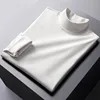 Warm Long Sve T-irt Men's Slim Fit f High Collar Korean Sle Faionable Thermal Polyester Fiber Autumn Winter Top