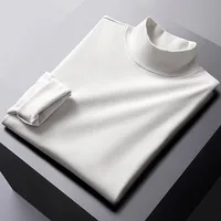 Warm Long Sve T-irt Men's Slim Fit f High Collar Korean Sle Faionable Thermal Polyester Fiber Autumn Winter Top