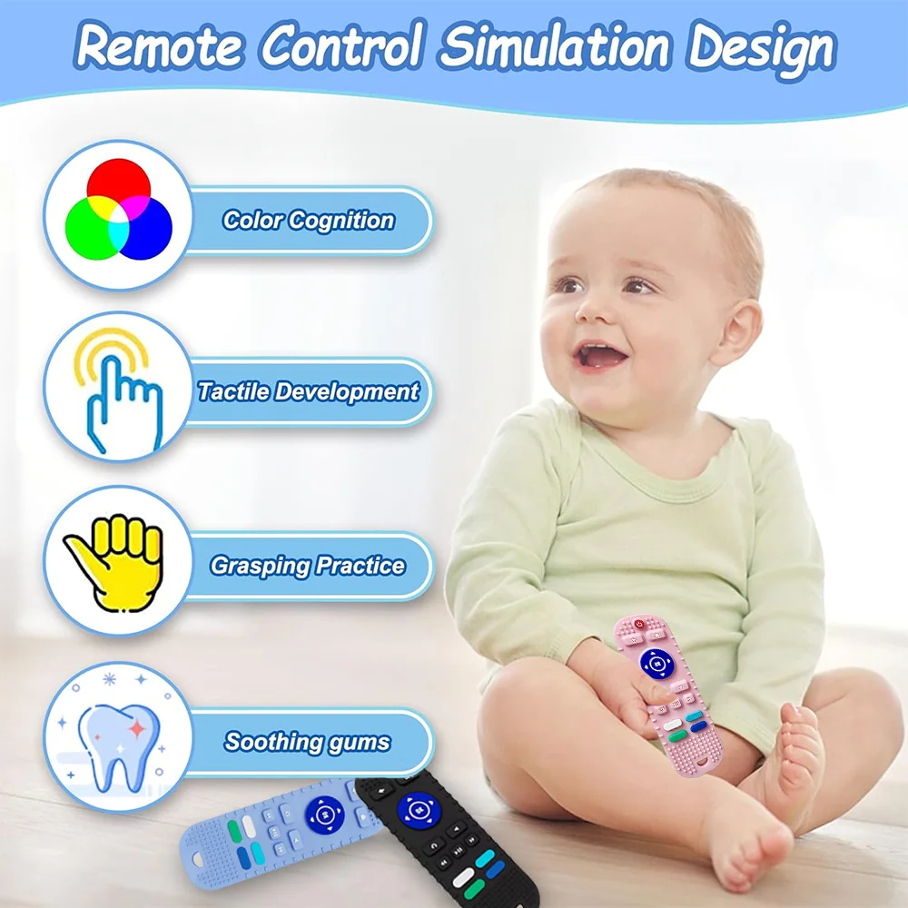 Baby Remote Control Teether Toys For Babies Over 6 Months Silicone Teething Toys Boys Girls 1Pcs teething toys silicone teething toys