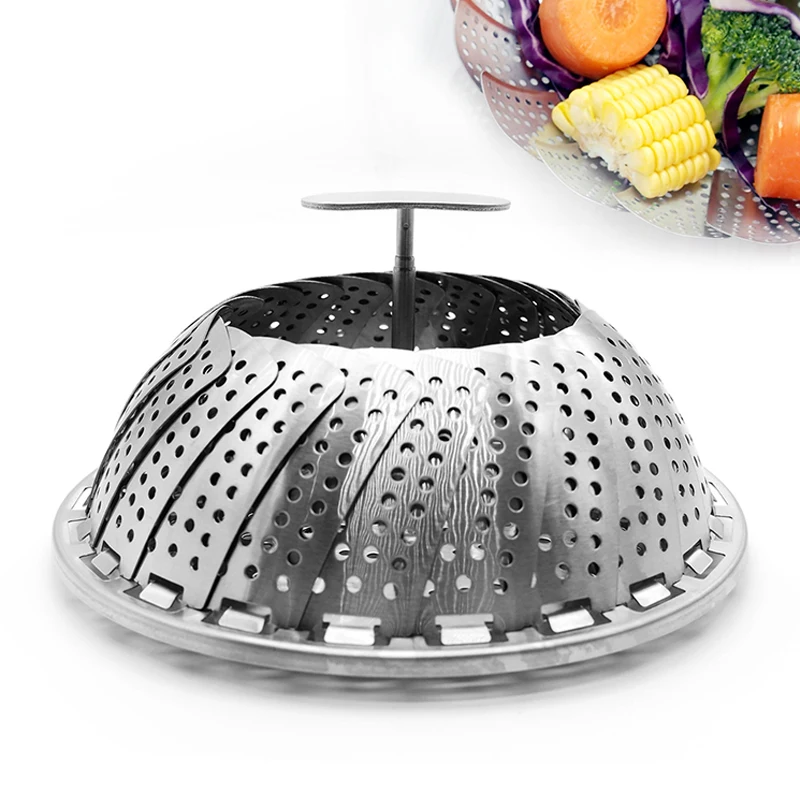 Steamer Basket, Cooking Stainless Steel Folding Vegetable Steamer Insert with Extendable Handleto Fit Various Size Pot Steamer Basket, Cooking Stainless Steel Folding Vegetable Steamer Insert with Extendable Handleto Fit Various Size Pot