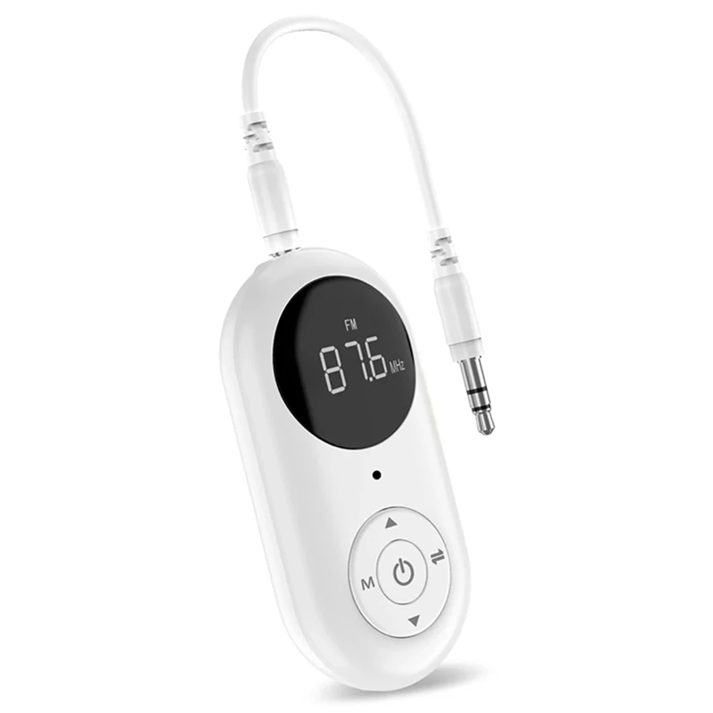 3 In 1 Wireless Audio Adapter With Mic 3.5MM AUX HIFI Stereo Music LED Display For Car PC 1 PCS