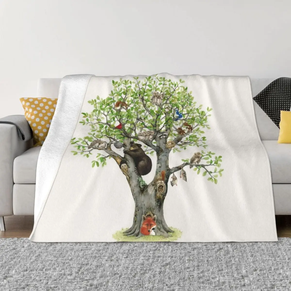 

Animal Tree Throw Blanket Moving Thermal warm for winter Blankets
