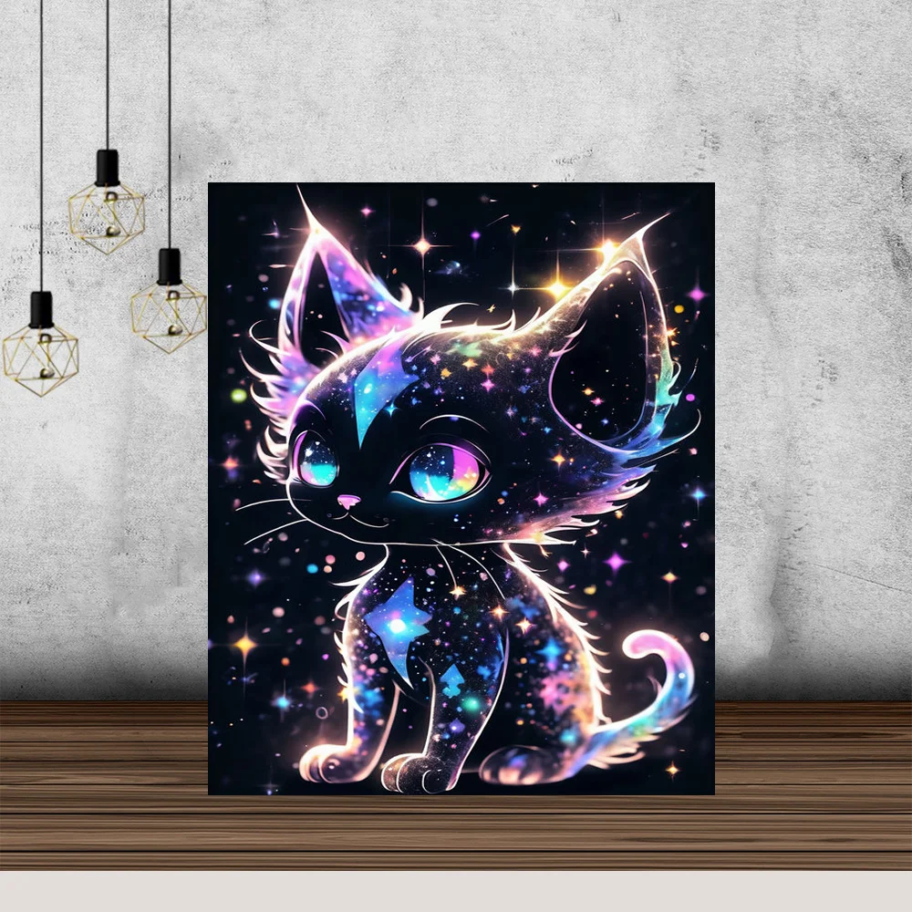 2024 New Arrival Fluorescent Cats Diamond Painting Full Diamond Mosaic Cross Stitch Kit Embroidery Animal Art Home Decor Crafts