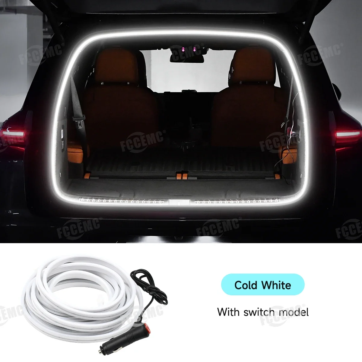 Barra LED Per Bagagliaio Auto 2m/4m – Illuminazione Ambiente Interna A LED Bianco Freddo – IP65