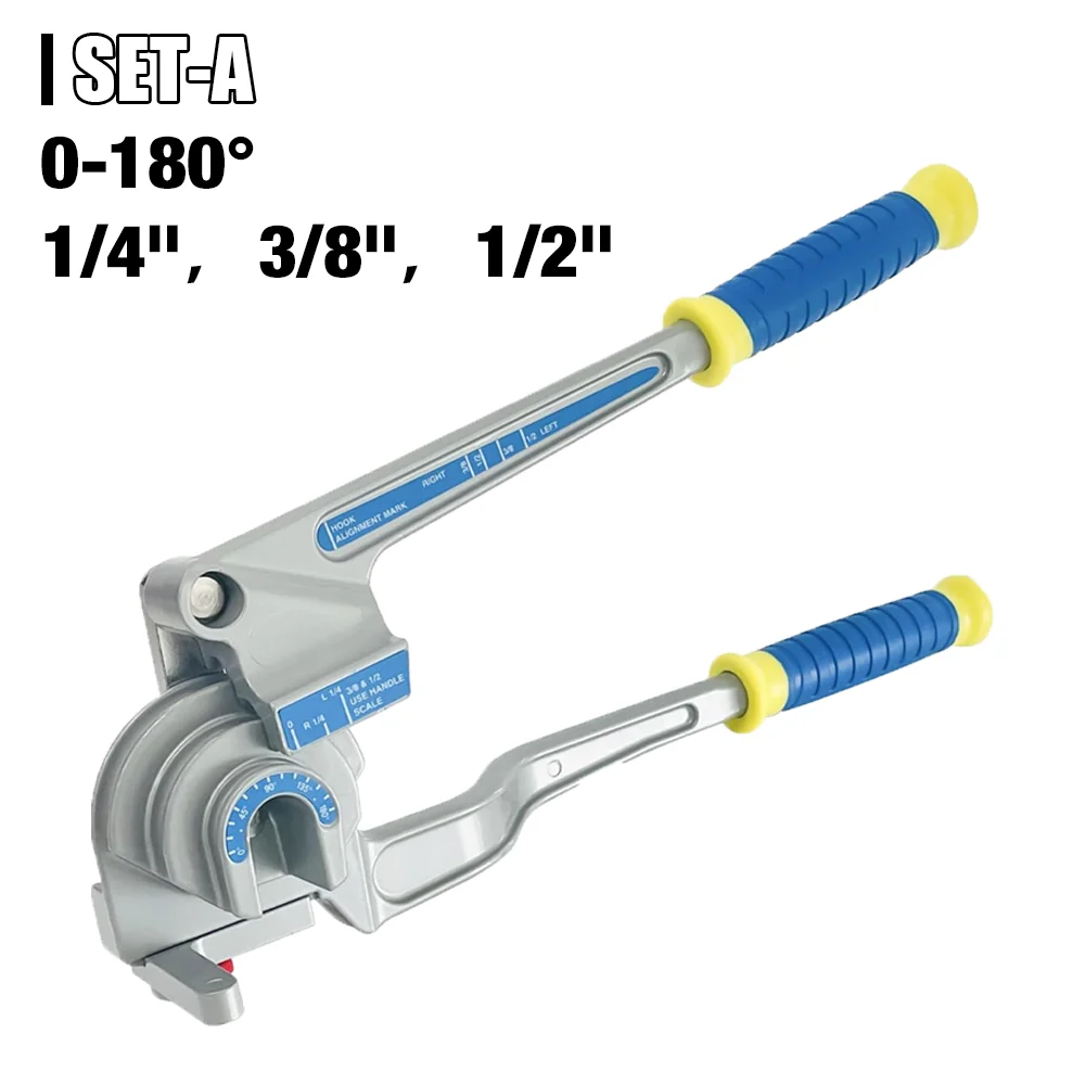 3-In-1 Pipe Benders, Suitable For 1/4'', 3/8'', 1/2'' Copper, Aluminum, And Iron Pipes, With A 0-180° Bending Range, Hand Tool