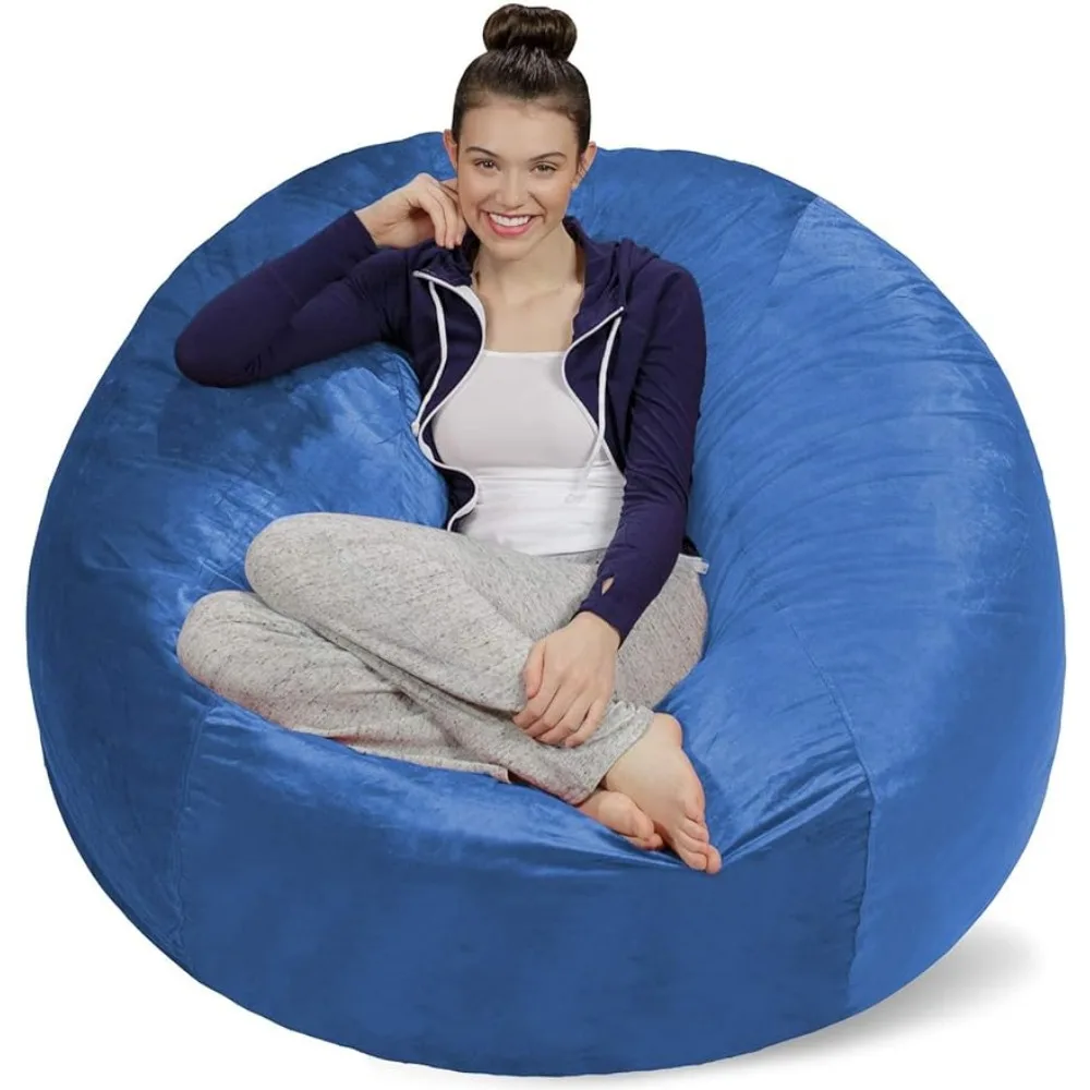 

bean bag sofa Sofa Sack - Plush Ultra Soft Bean Bags Chairs for Kids, Teens, Foam Beanless Bag Chair with Cover Royal Blue couch