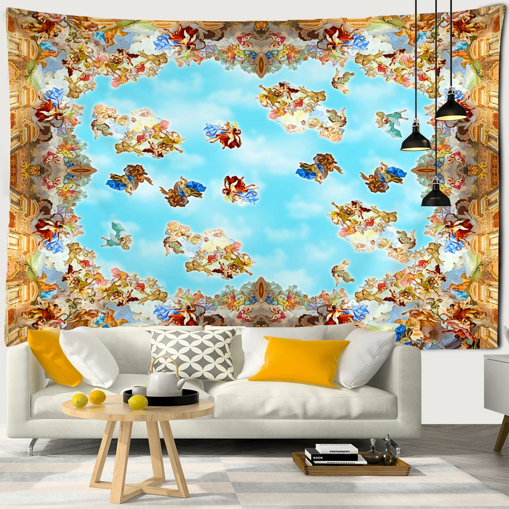 

Vienna Christian Church Tapestry Home Boho Decor Witchcraft Wall Art Mural Drop Wall Cloth Christ Lord Angel Wall Tapestry