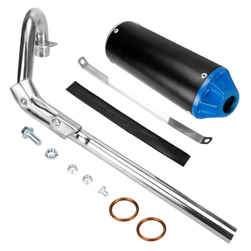 Kit Silenziatore Di Scarico Completo In Acciaio Inox Per Moto CRF50, XR50, 70cc, 110cc, 125cc - Rosso, 28mm