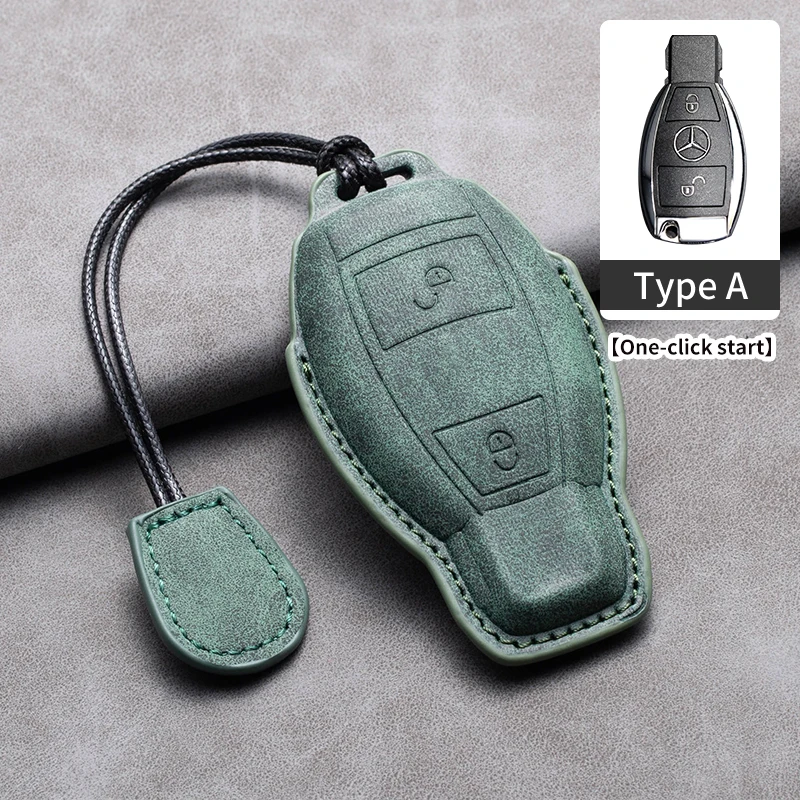 

Leather Car Key Case Cover For Mercedes Benz A C E S G Class GLC CLE CLA GLB GLS W177 W205 W206 W213 W222 W223 C260 X167 AMG