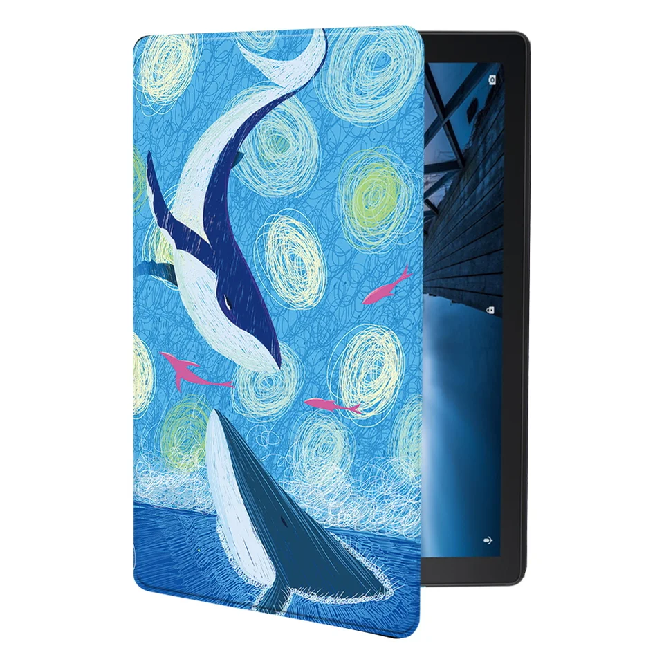 Custodia Per Lenovo Tab M10 FHD Plus 10.3'' (2020): Cover Sottile Con Supporto, Design Gatto Pugile