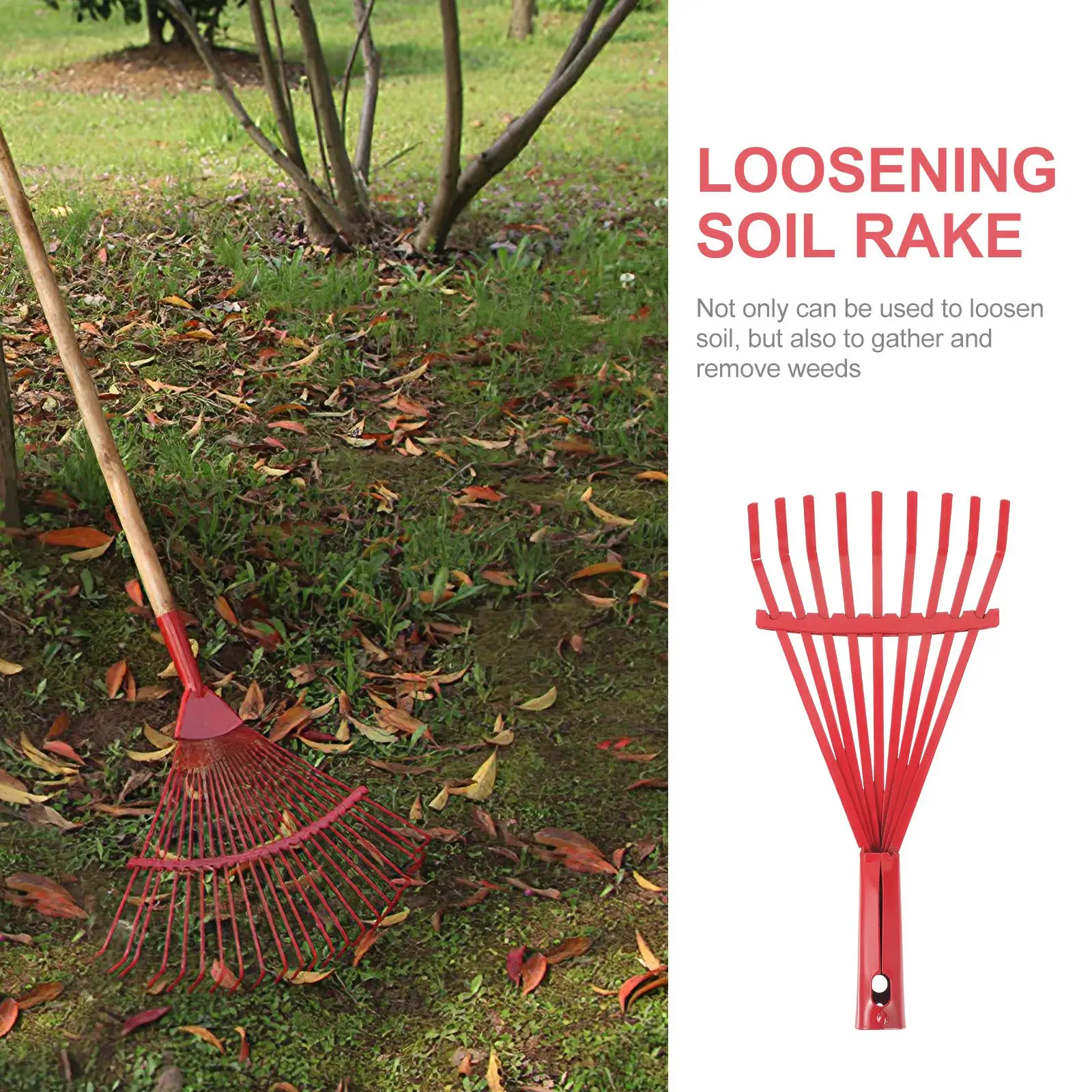 Cleaning Tool Nine-Tooth Deciduous Rake Head Hand Garden Accessories Cultivating Supply Leaves Loosening Soil farming rake
