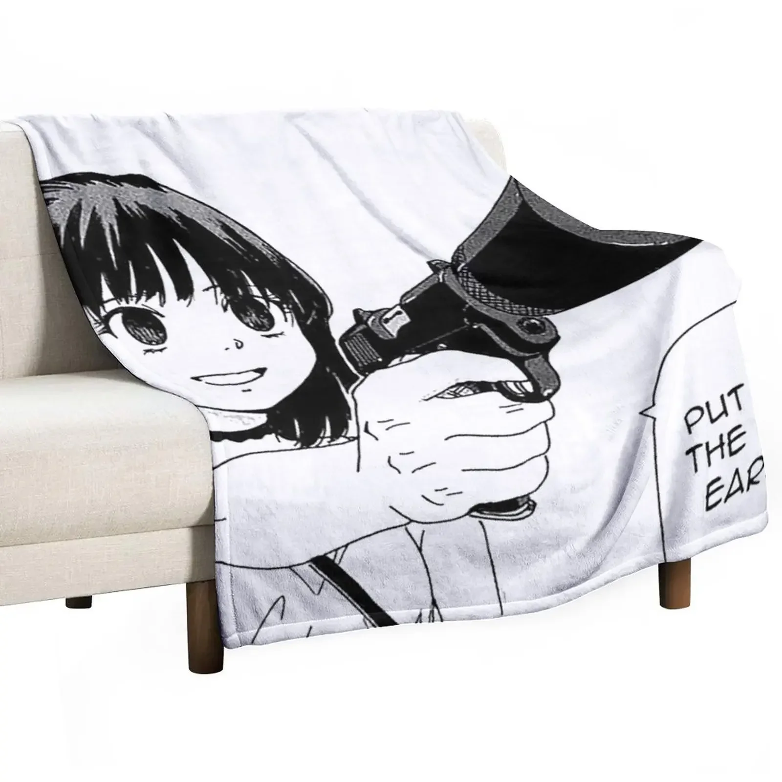

Cat Ears Anime Girl Throw Blanket Luxury Throw Plaid on the sofa Blankets
