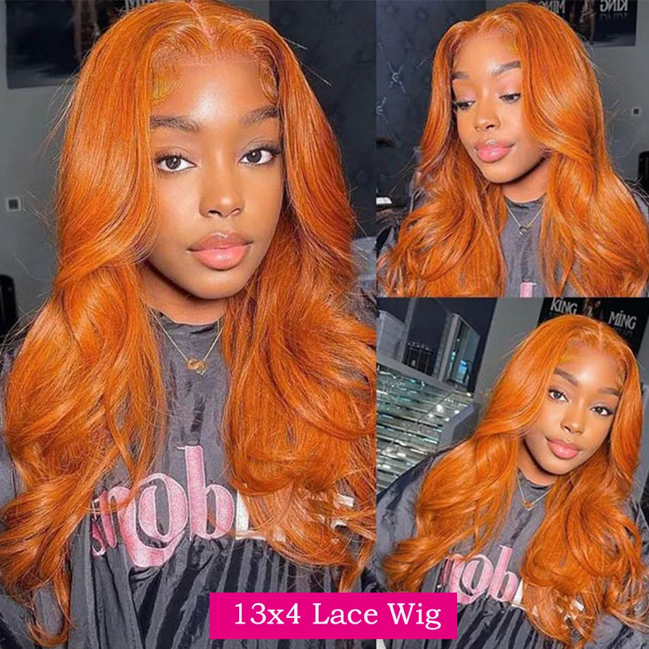 Ginger Lace Front Wig Human Hair Body Wave Transparent 13x6 Hd Lace Frontal Human Hair Wig Colored Human Hair Lace Frontal Wig