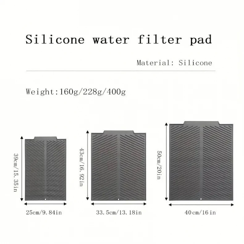 Food Grade Silicone Water Filter Pad Dish Fruit Vegetable Drain Drying Mat Non-slip Tableware Mat Heat-Resistant Kitchen Tool